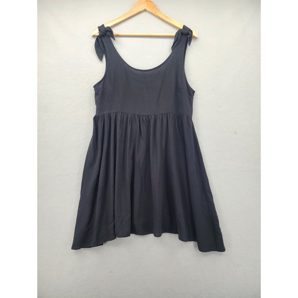 Forever 21 Dresses & Skirts - Forever‎ 21 Black Tie Shoulder Babydoll Mini Dress Womens Medium NWT Summer Boho